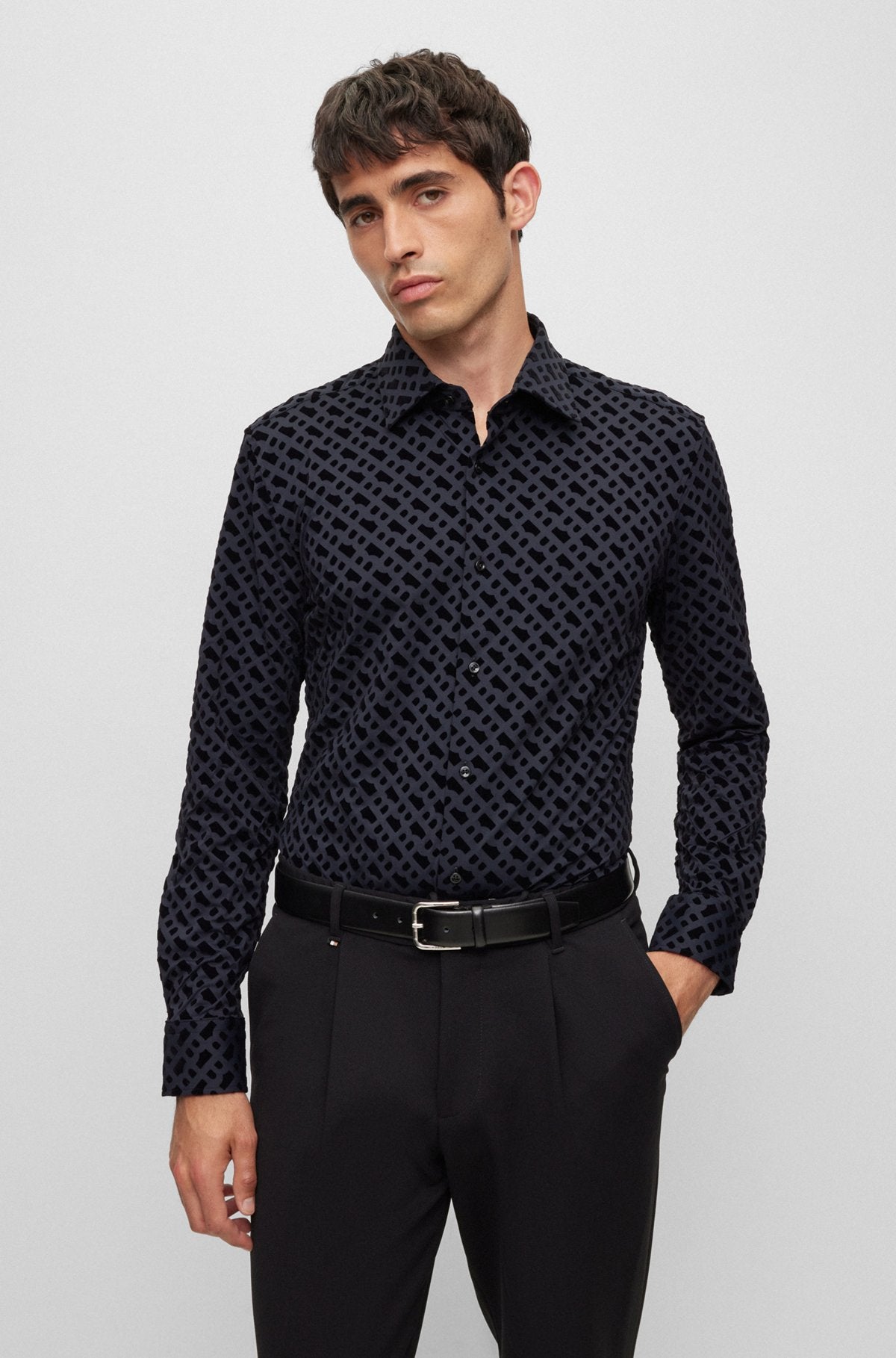 Chemise Hugo Boss de couleur Noir