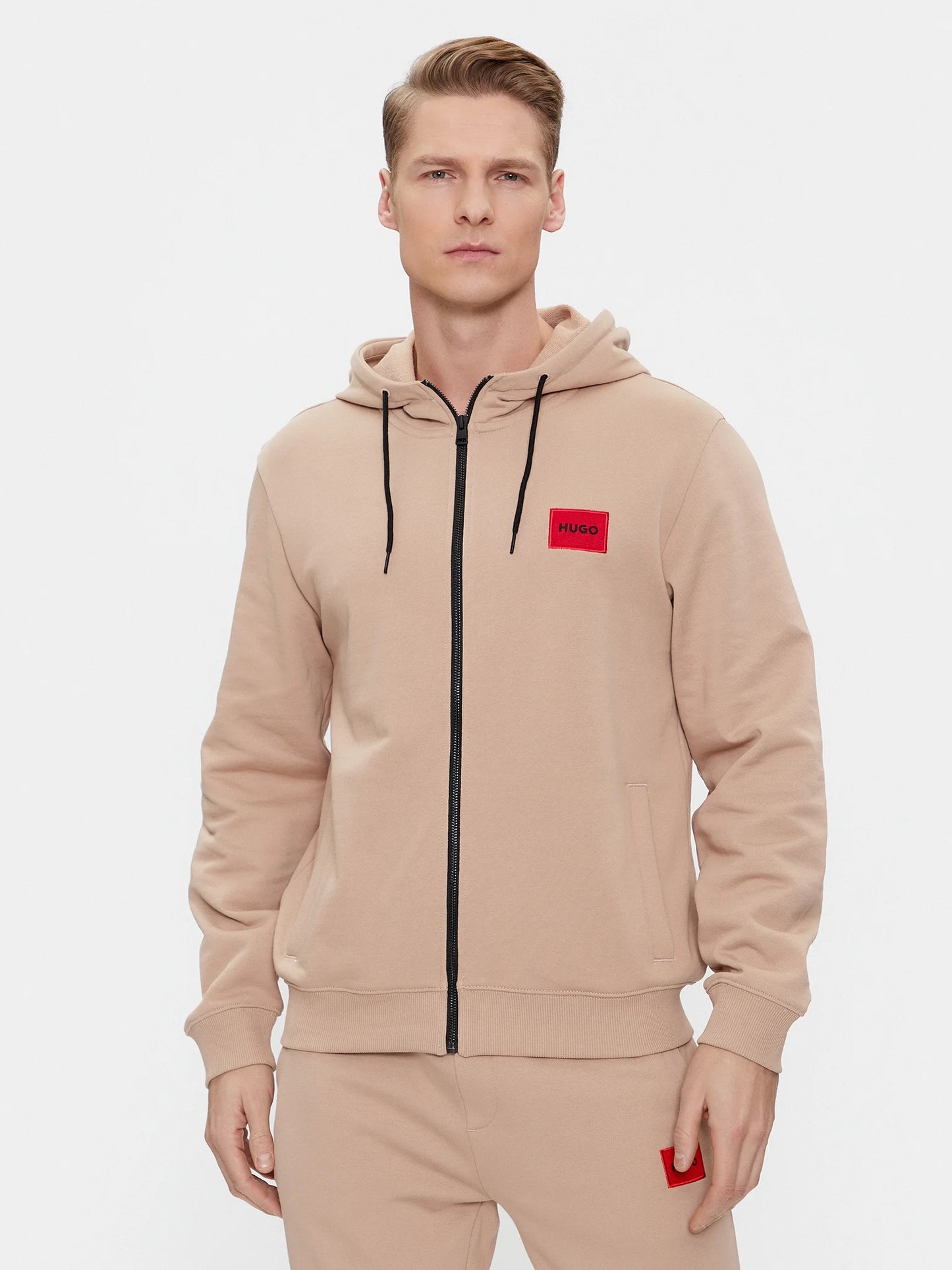 Chandail Zip Daple Hugo Boss de couleur Beige