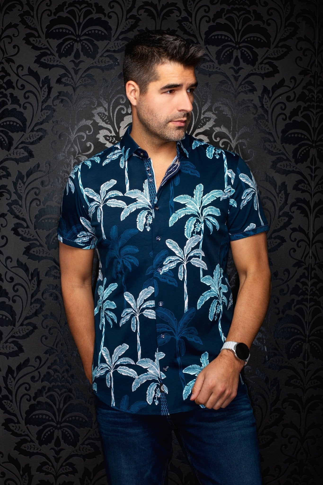 MANCHES COURTES EXTENSIBLE | AZURE, Navy - AU NOIR