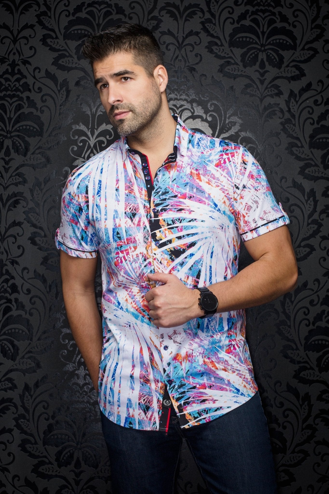 MANCHES COURTES EXTENSIBLE | CAMERON, White Multi - AU NOIR