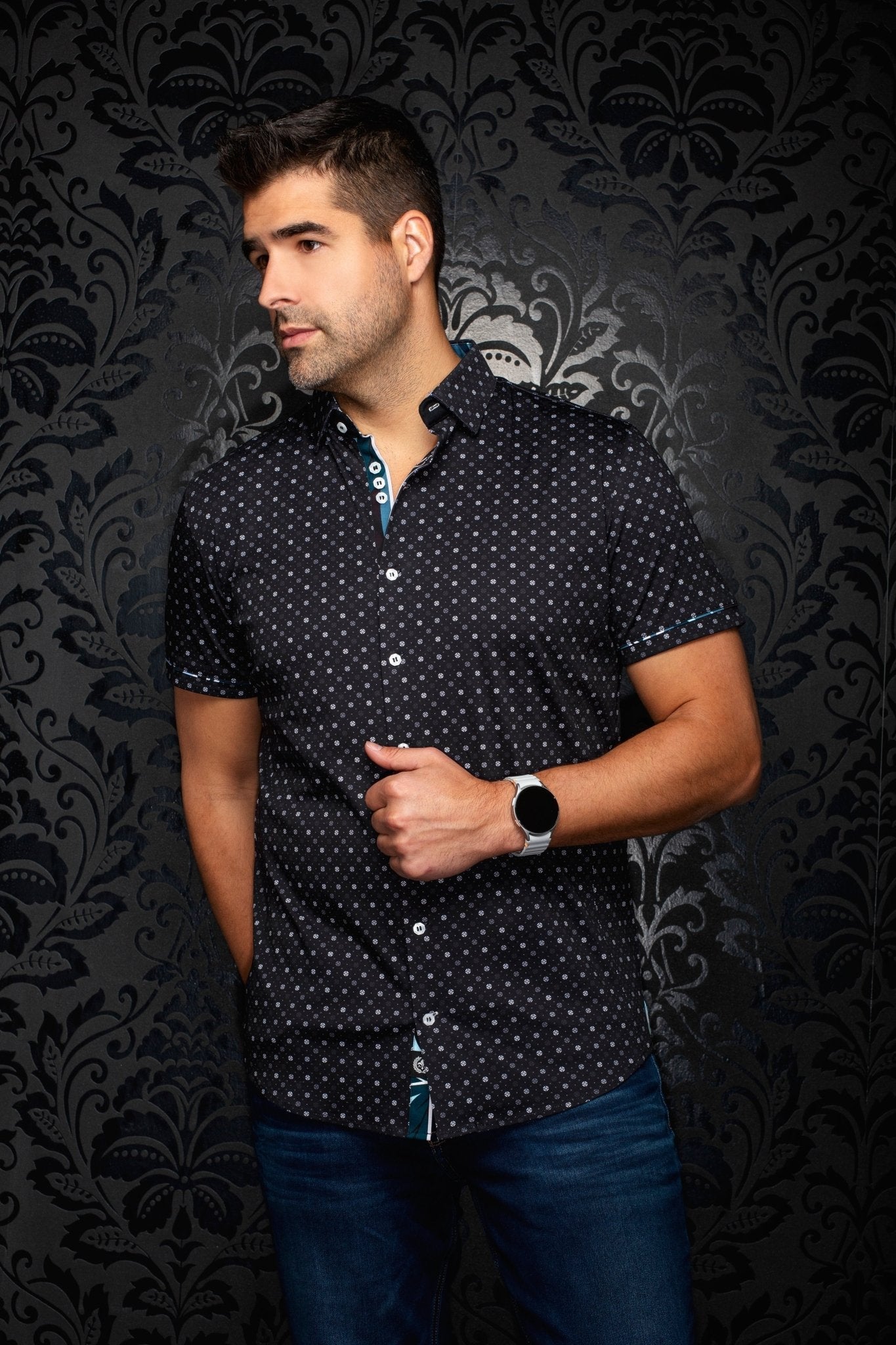 MANCHES COURTES EXTENSIBLE | PATMOS, Black - AU NOIR