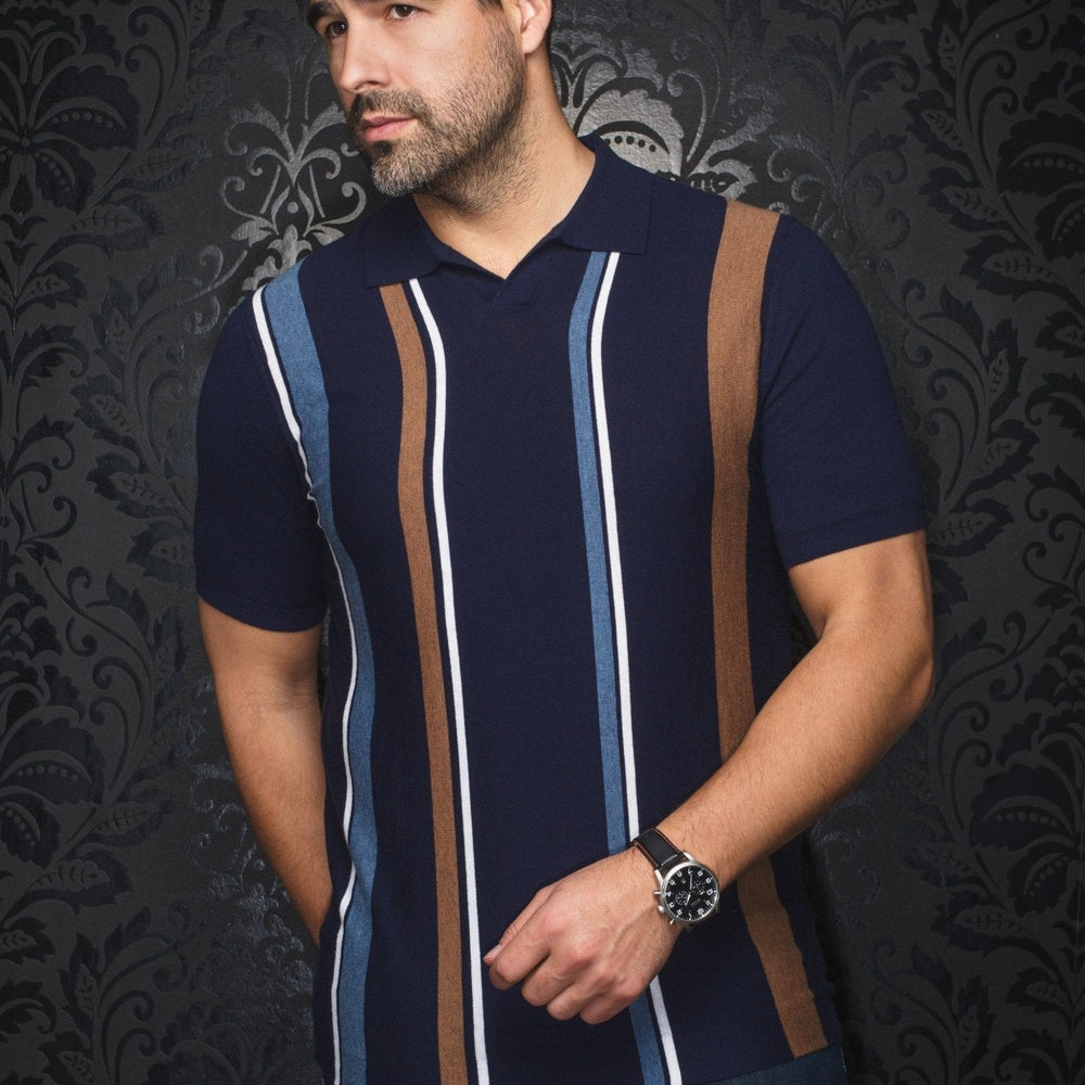 POLO LAINE DE MÉRINOS | AVERY, Navy - AU NOIR
