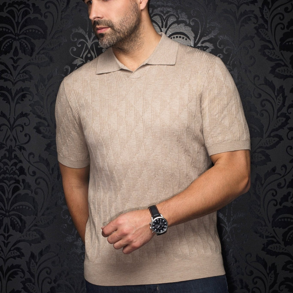 POLO LAINE DE MÉRINOS | LOWICK, Stone - AU NOIR