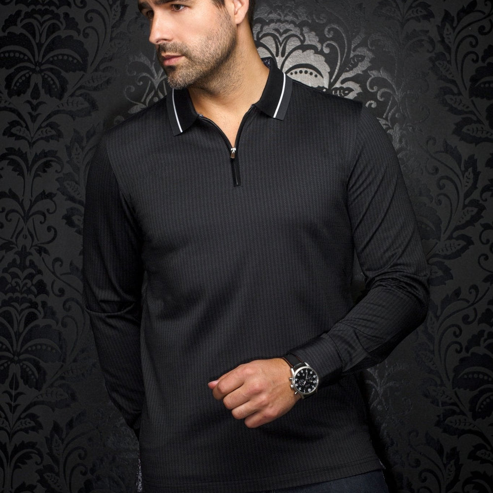POLO MANCHES LONGUES | FEDERICO, Black - AU NOIR