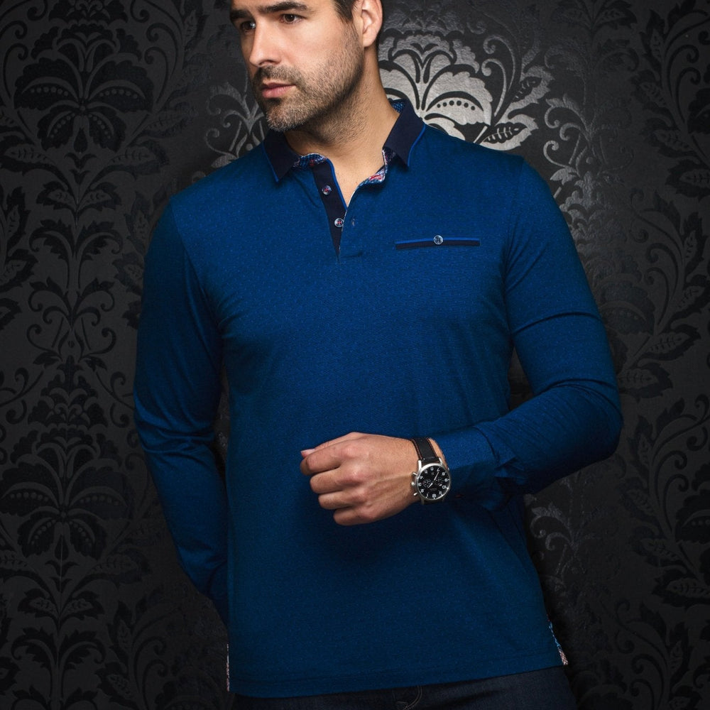 POLO MANCHES LONGUES | VERNER, Indigo - AU NOIR