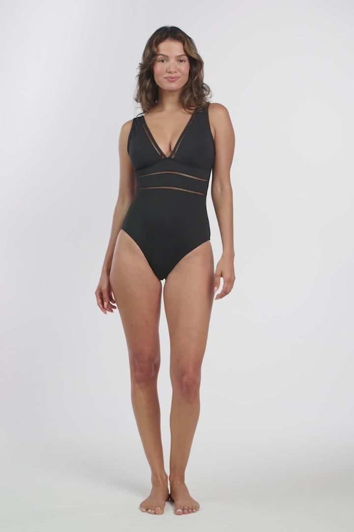 Sea Level 1-piece swimsuit in Black