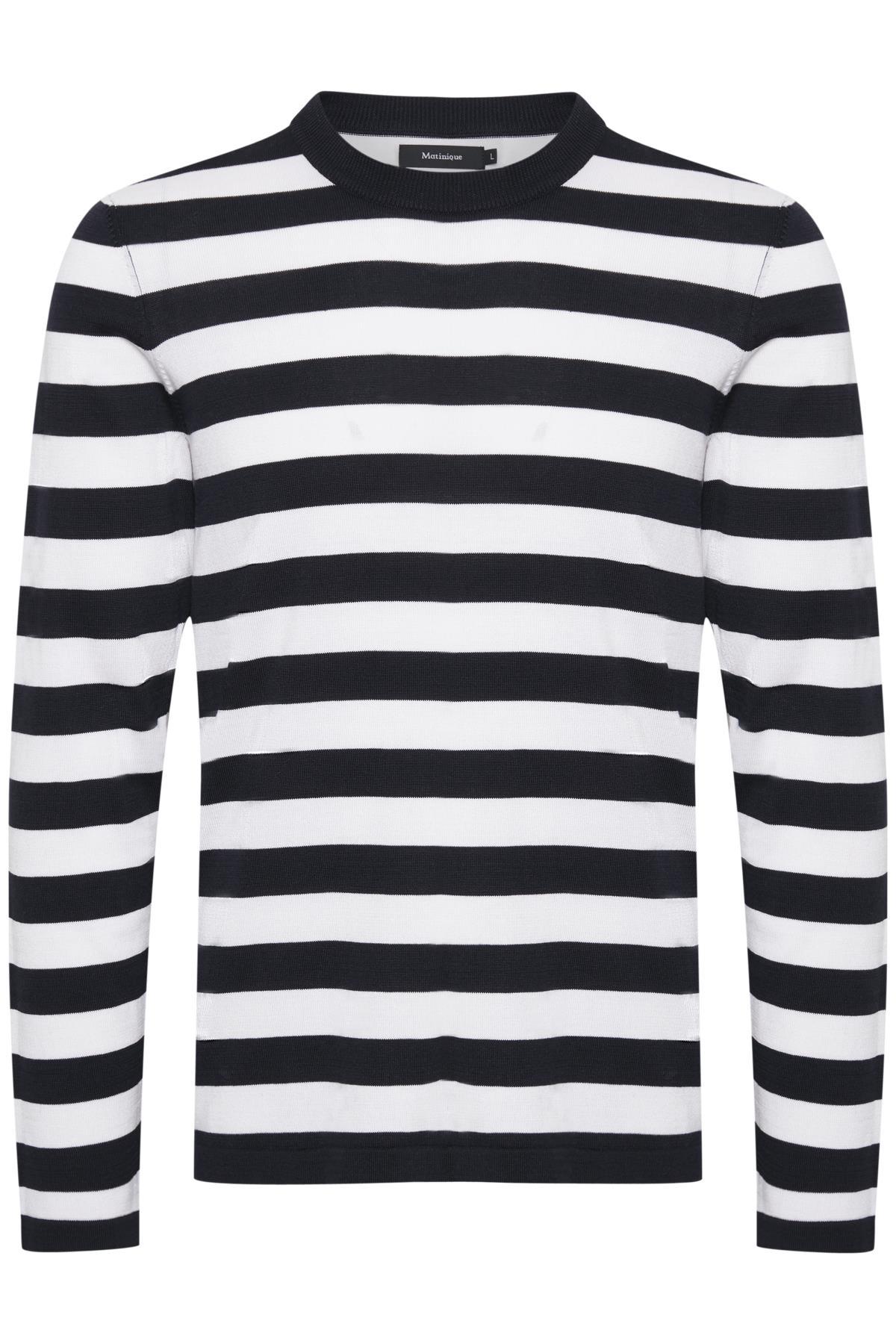 Chandail Ligné Matinique De Couleur Marine (Mati-30205171-194011) Homme