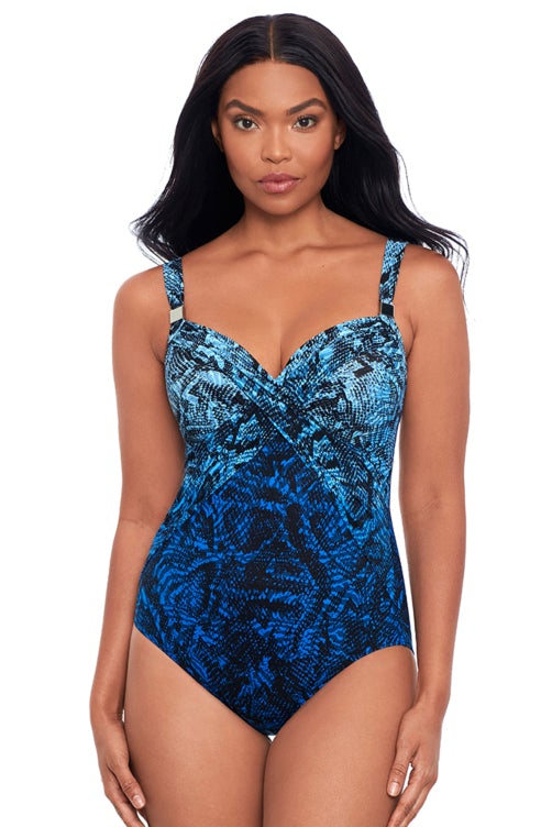 Maillot 1 Piece Miraclesuit De Couleur Bleu Maillot