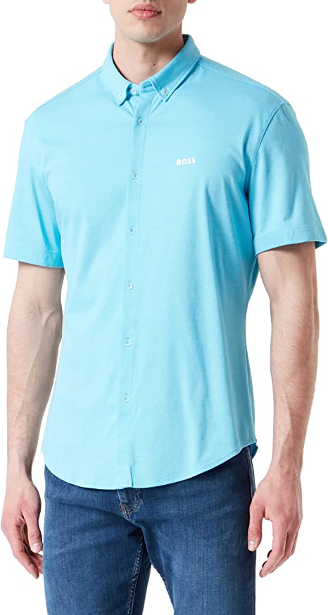 Chemise à manches courtes  Hugo Boss de couleur Bleu
