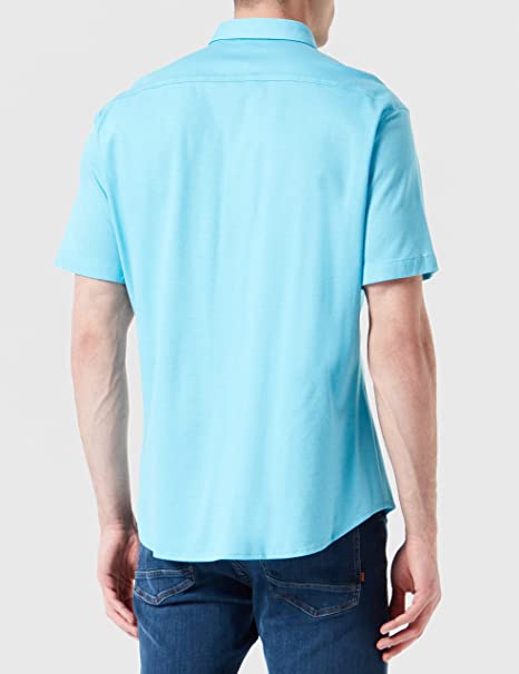 Chemise à manches courtes  Hugo Boss de couleur Bleu