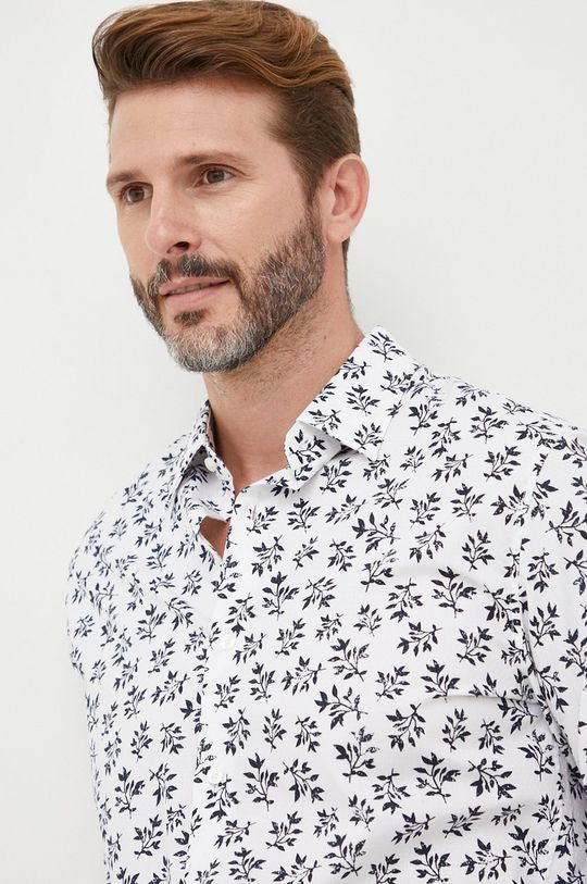 Chemise M/l Michael Kors De Couleur Blanc Homme