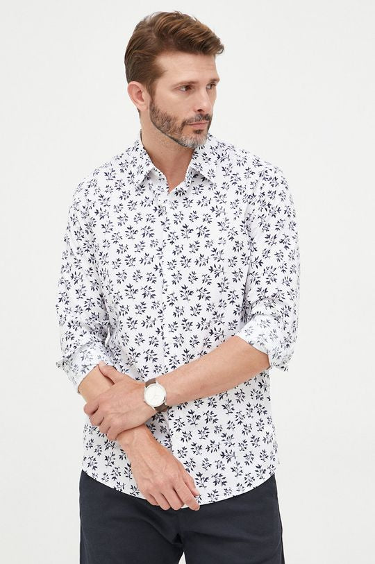 Chemise M/l Michael Kors De Couleur Blanc Homme