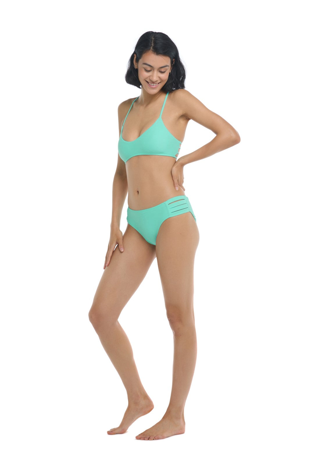 Alani Body Glove Top in Turquoise color