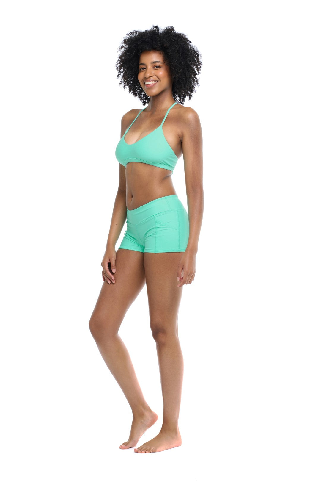 Ruth Body Glove Top in Turquoise color