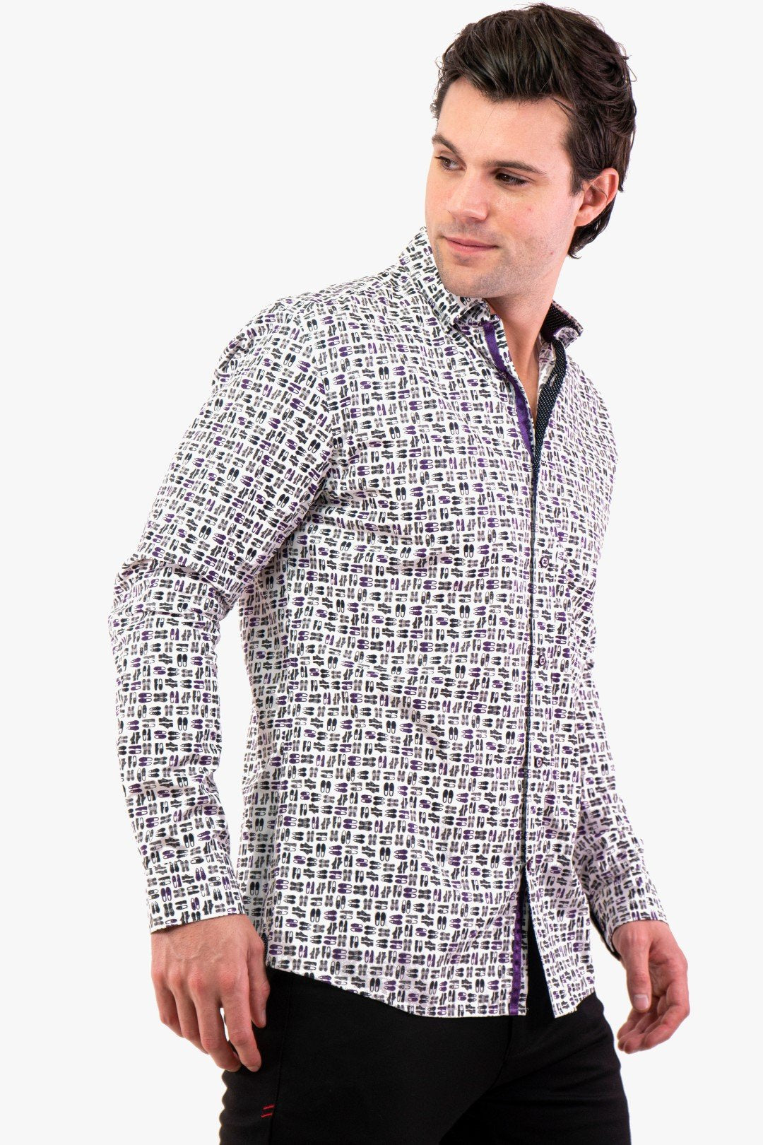 Chemise M/l Hörst De Couleur Mauve Homme