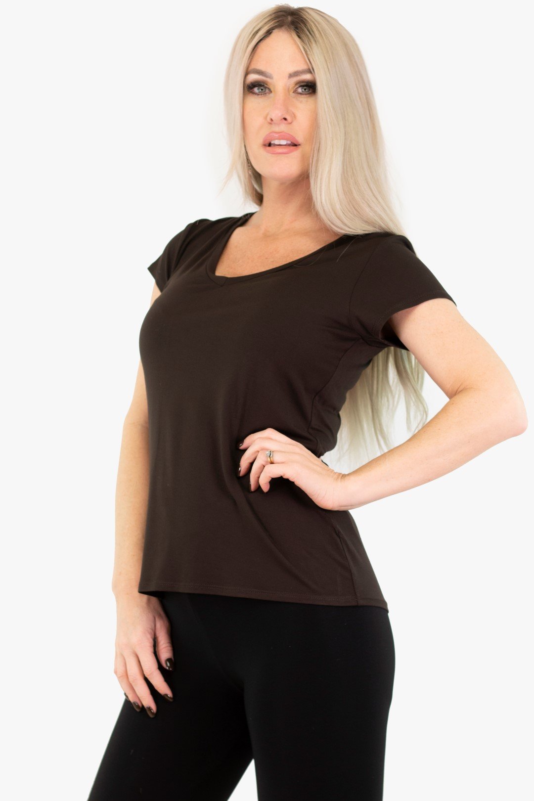 T-Shirt Innovaré De Couleur Brun (Inno-28008) Femme