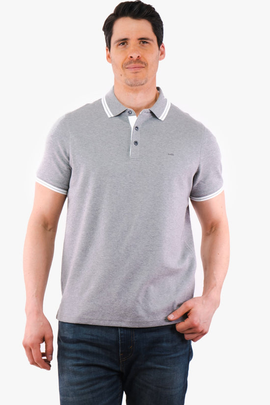 Michael Kors Short Sleeve Polo Shirt in Gray color