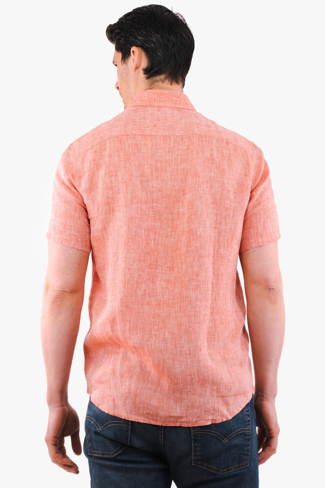 Michael Kors Short Sleeve Linen Shirt in Orange color