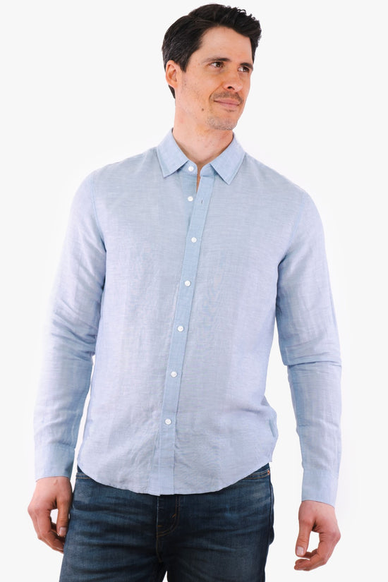 Linen And Tencel Shirt Michael Kors Color Chambray