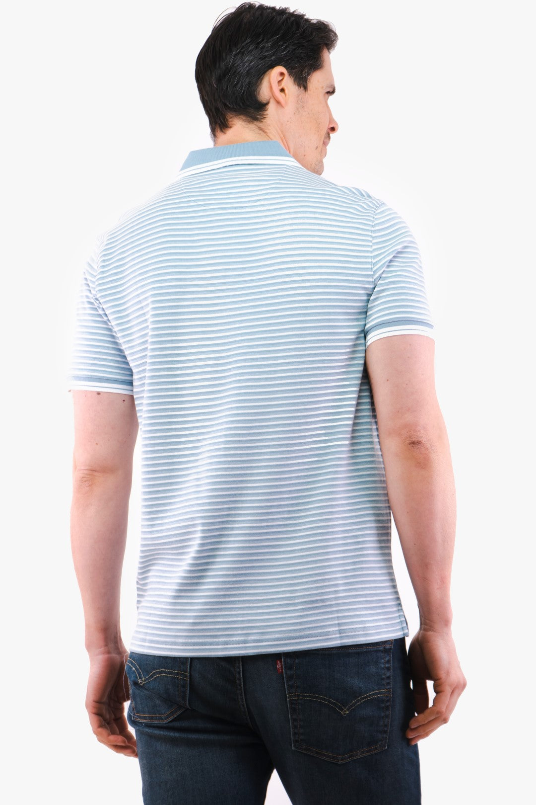 Michael Kors Lined Polo Shirt in Blue/White color
