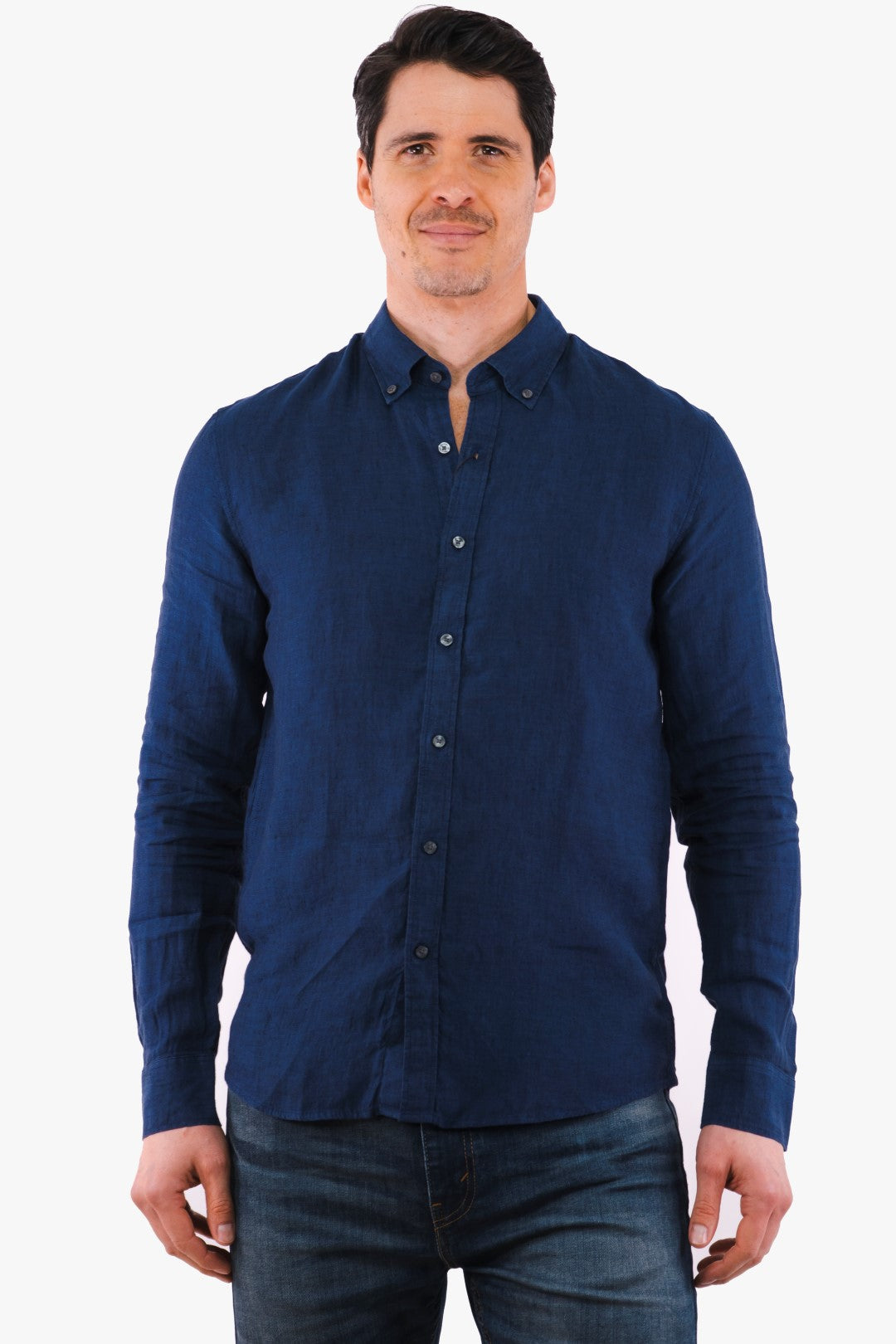 Michael Kors Linen Shirt in Midnight color