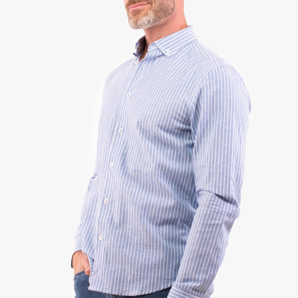 
                  
                    Chemise Lignée Blue De Couleur Bleu (Blue-Blsl211706) Homme
                  
                