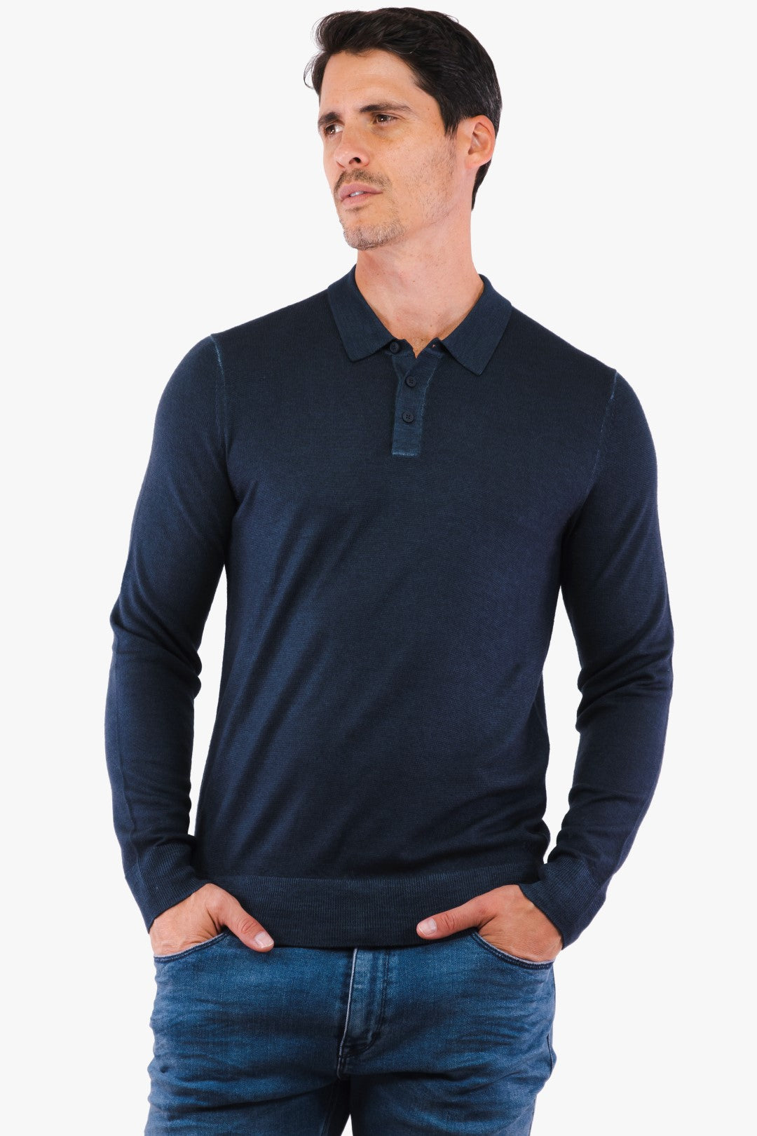 Polo M/L En Laine De Merino Michael Kors de couleur Marine