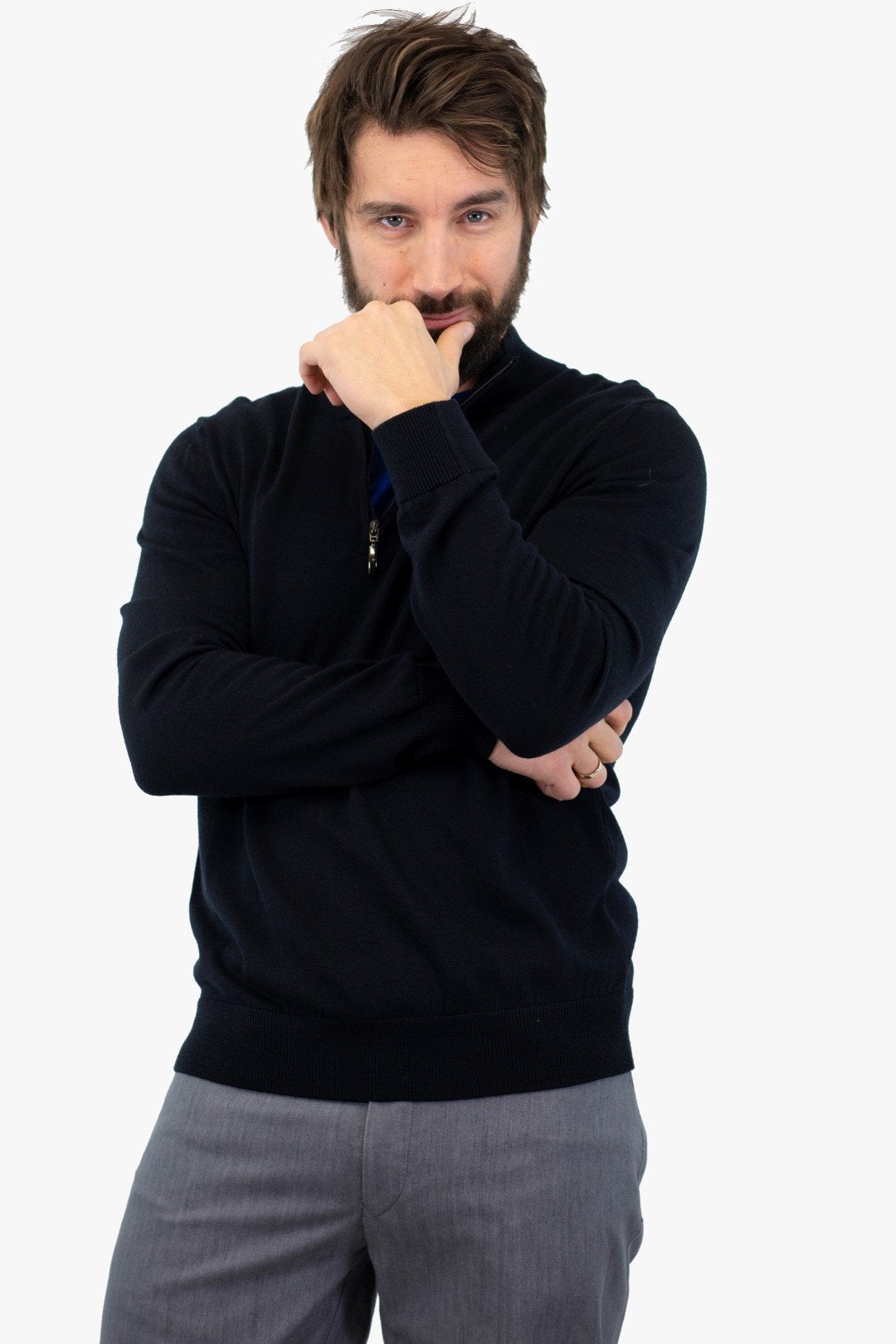 Chandail Mock Hörst De Couleur Marine (Hors-Hrsw182309) Homme