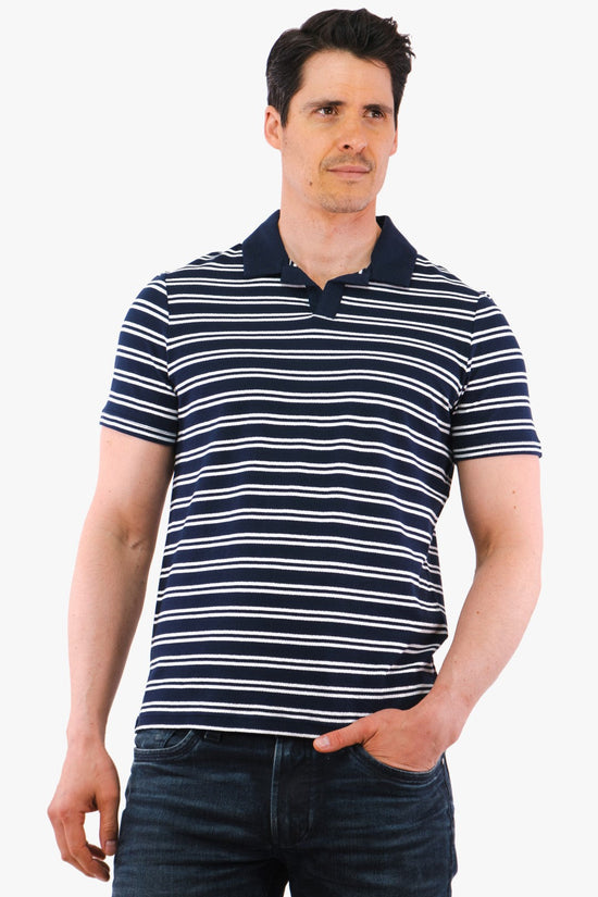 Polo Rayé Michael Kors De Couleur Marine Homme