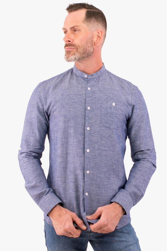 Chemise À Manches Longues Blue De Couleur Marine (Blue-Blsl211700) Homme