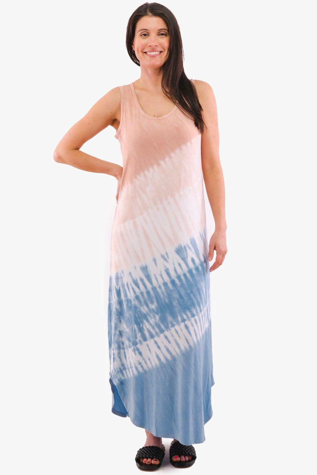 Robe Tribal De Couleur Bleu/rose Femme