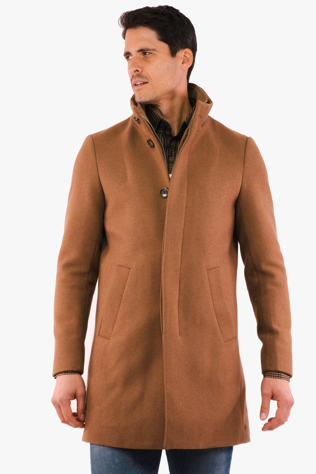 Manteau En Laine Harvey Matinique de couleur Chameau