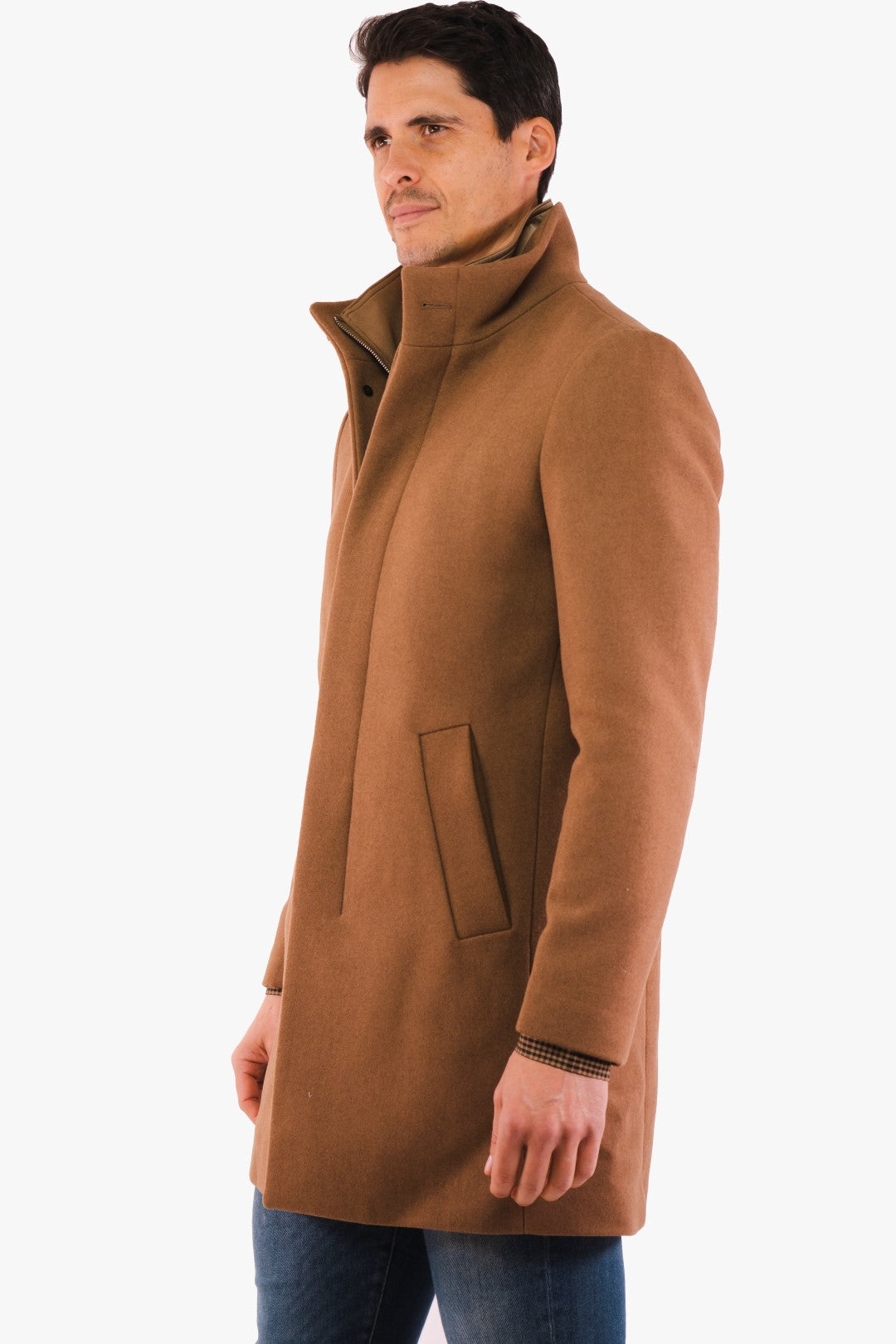 Manteau En Laine Harvey Matinique de couleur Chameau