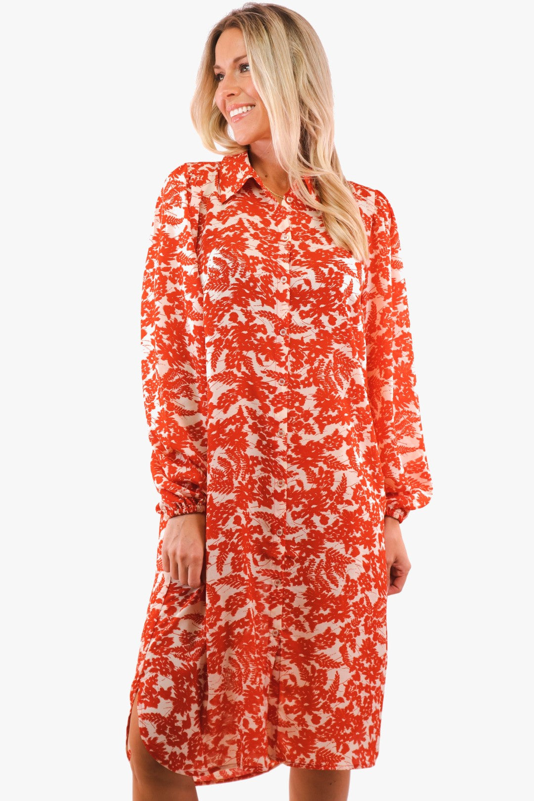 Robe Chemisier Ronia Kaffe de couleur Rouge