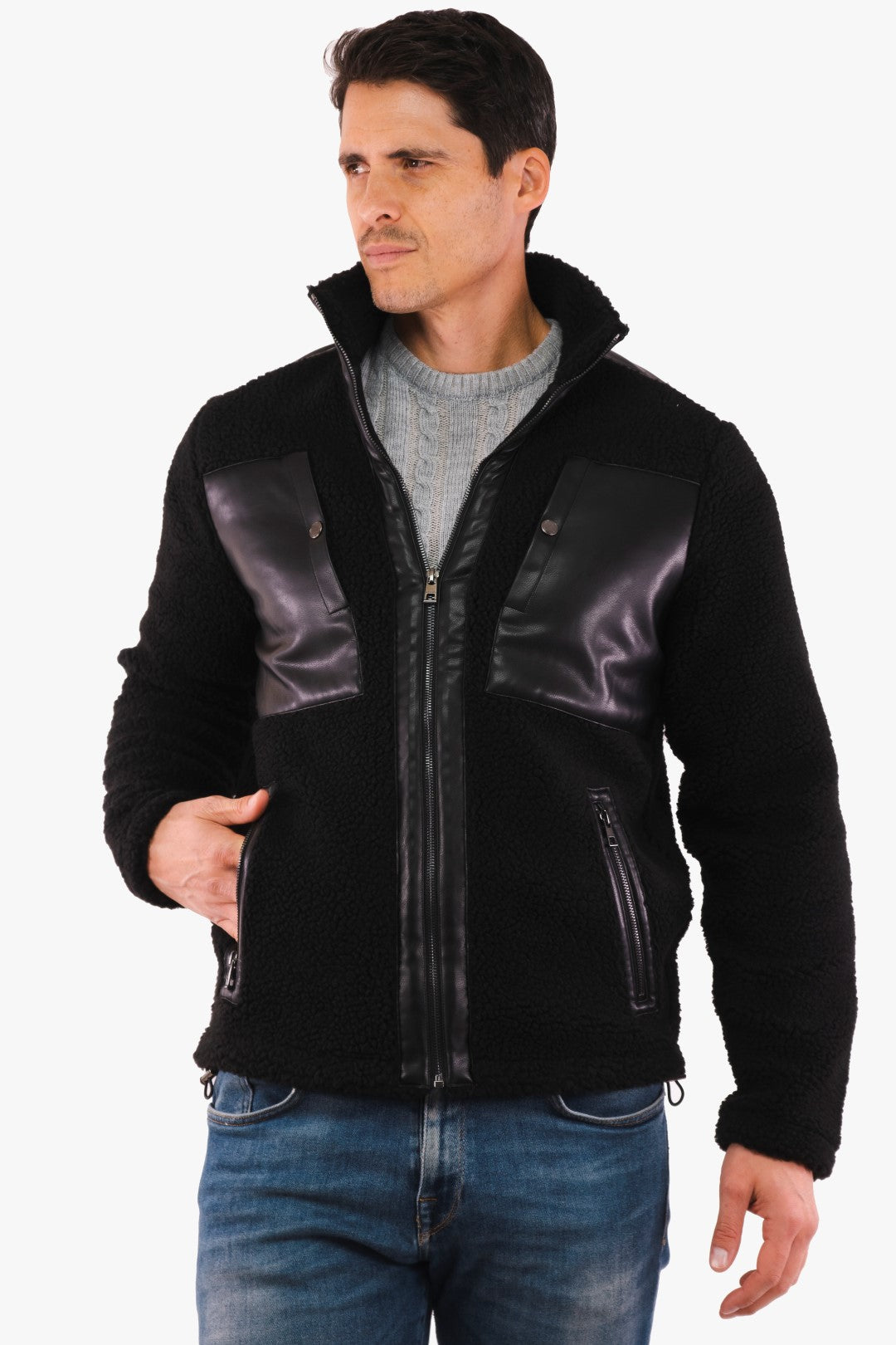 Veste Sherpa Michael Kors de couleur Noir