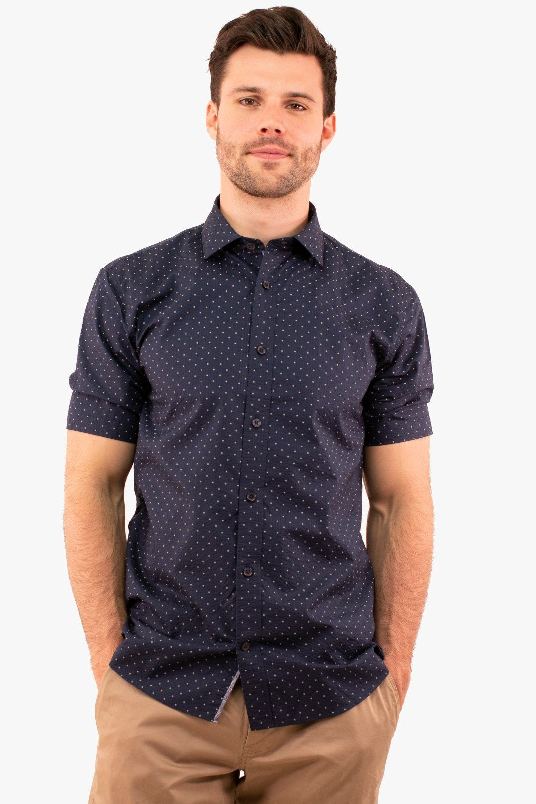 Chemise Manches Courtes Matinique De Couleur Marine F. Homme