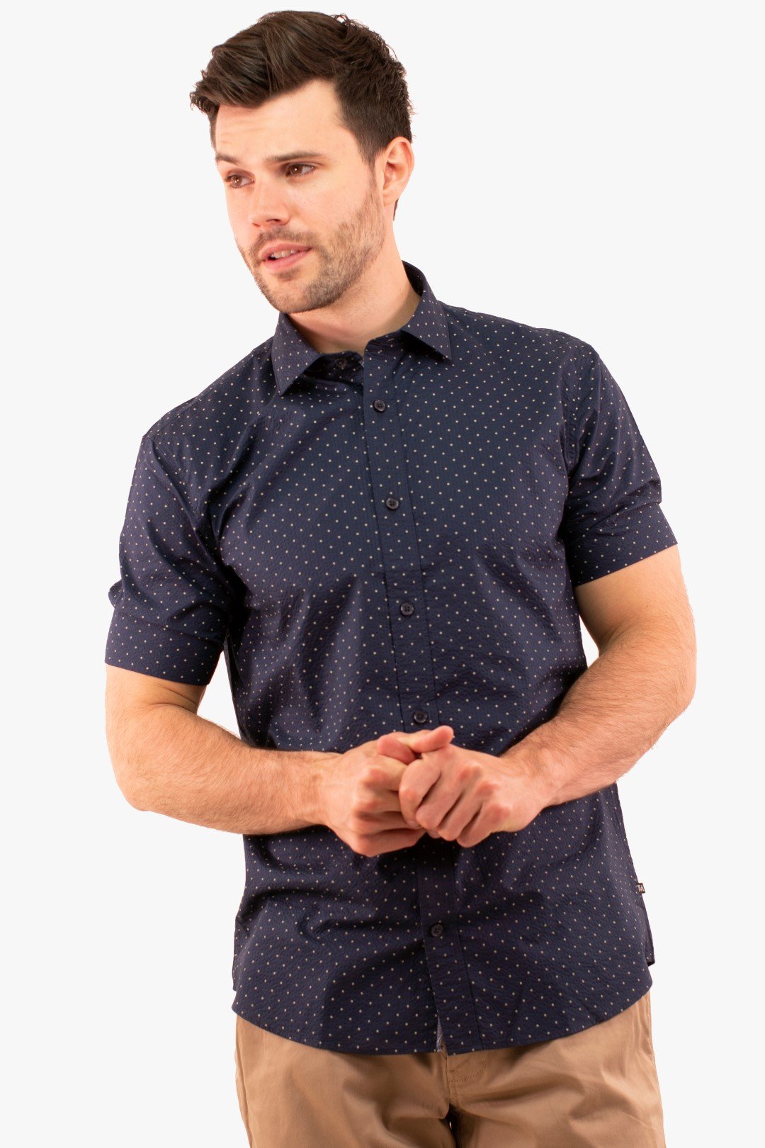 Chemise Manches Courtes Matinique De Couleur Marine F. Homme