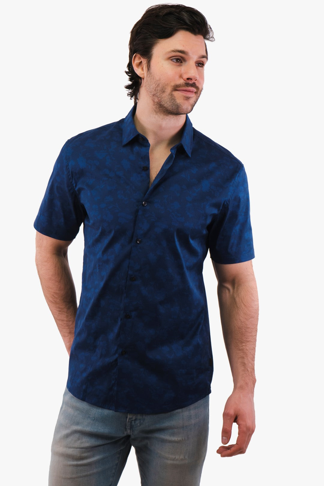Chemise Manches Courtes Michael Kors de couleur Marine