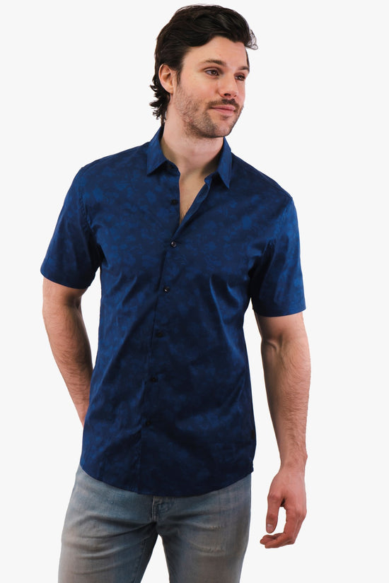 Chemise Manches Courtes Michael Kors de couleur Marine