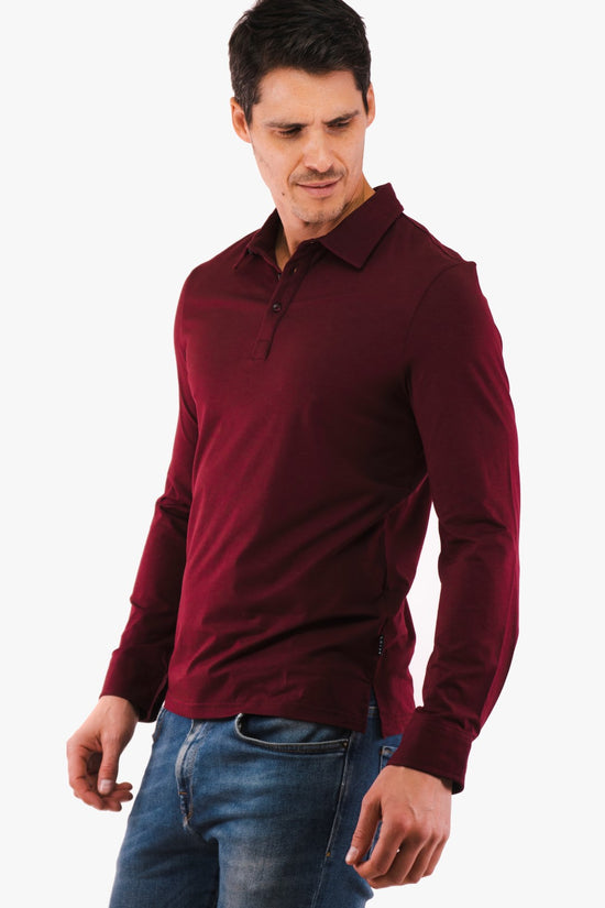 Burgundy colored Hörst polo shirt