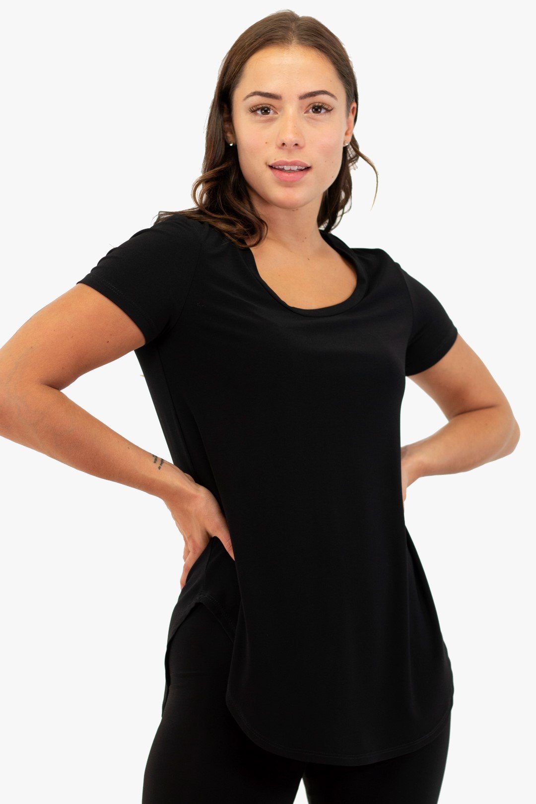 T-Shirt Col Rond Bellicini De Couleur Noir (Bell-T1518) Femme