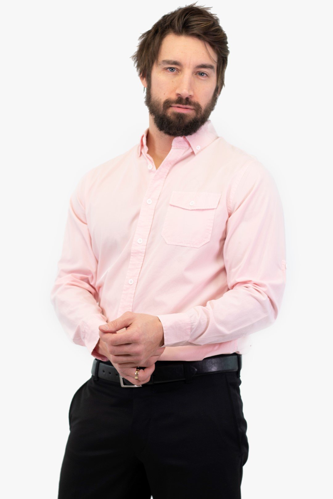 Chemise Report De Couleur Rose (Repo-242400H) Homme