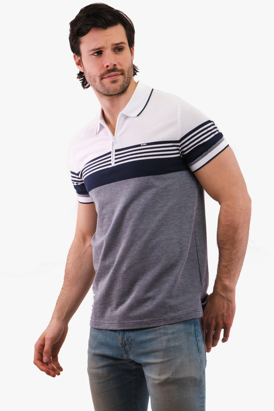Polo Rayé Michael Kors de couleur Marine
