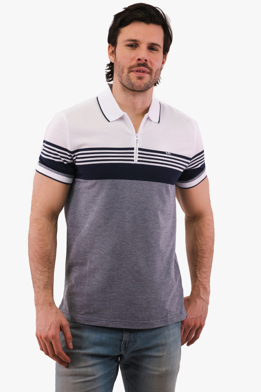 Polo Rayé Michael Kors de couleur Marine