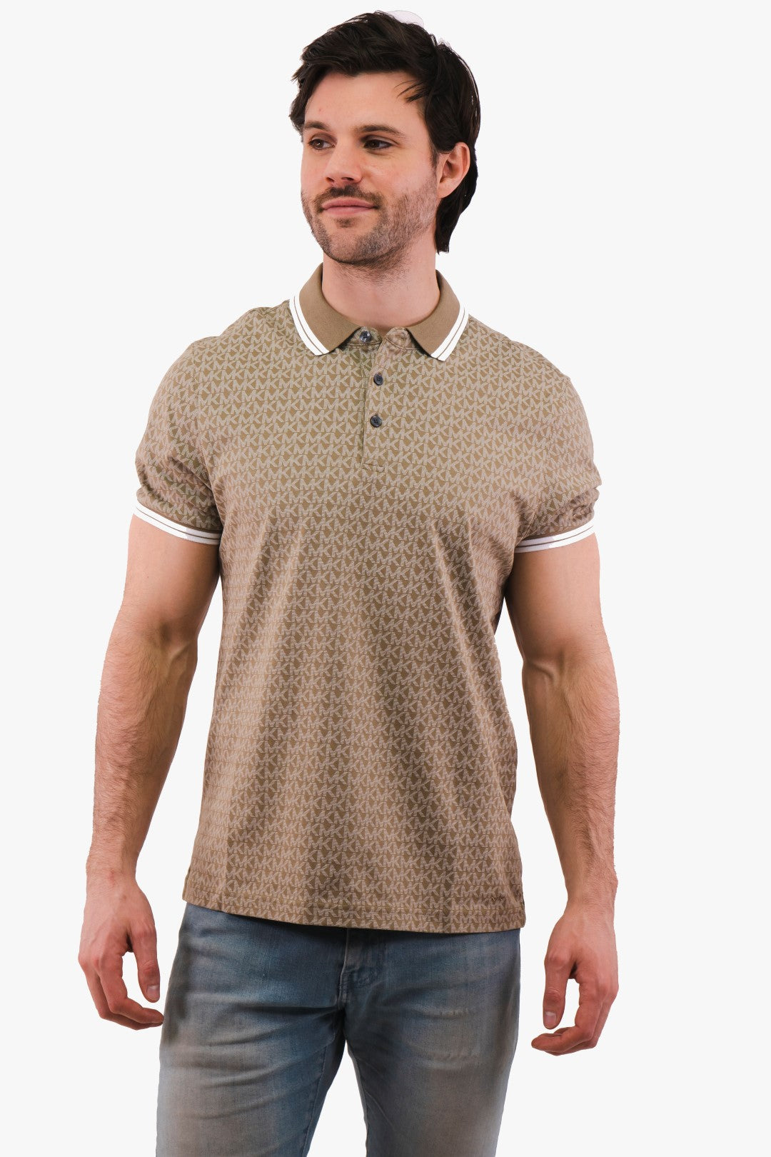 Polo Manche Courte Michael Kors de couleur Sauge