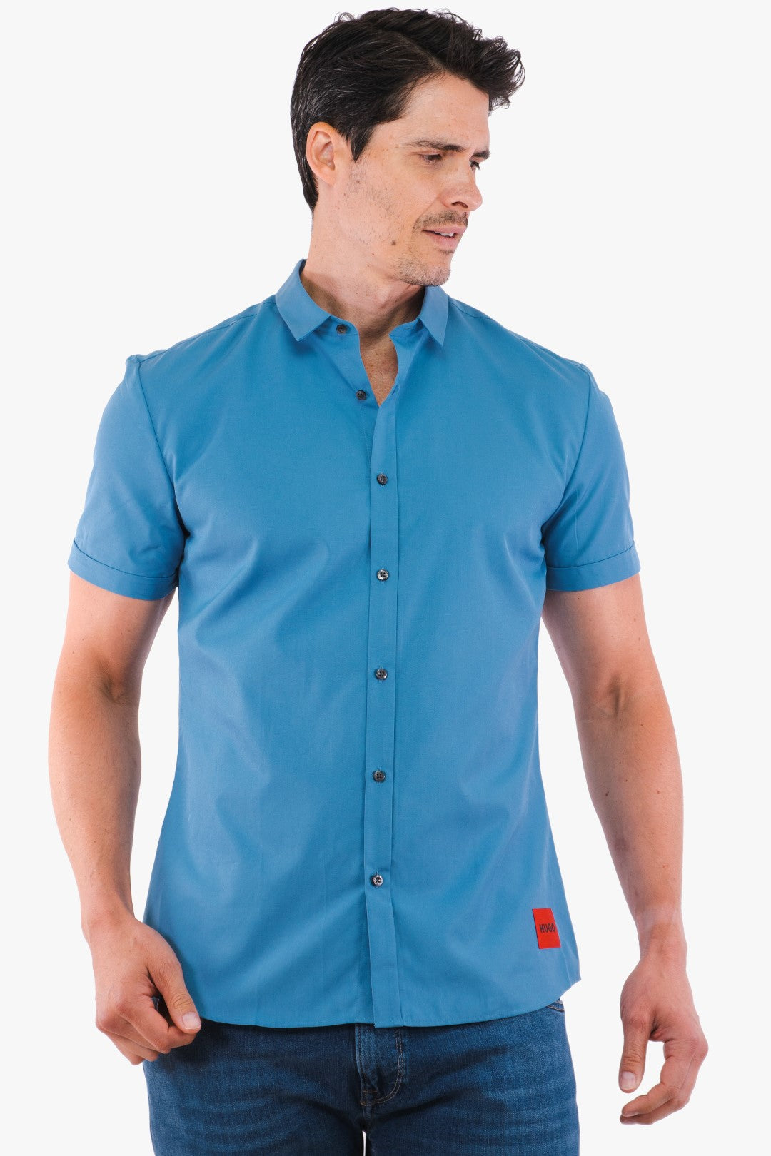 Chemise Manche Courtes Hugo Boss De Couleur Bleu Homme