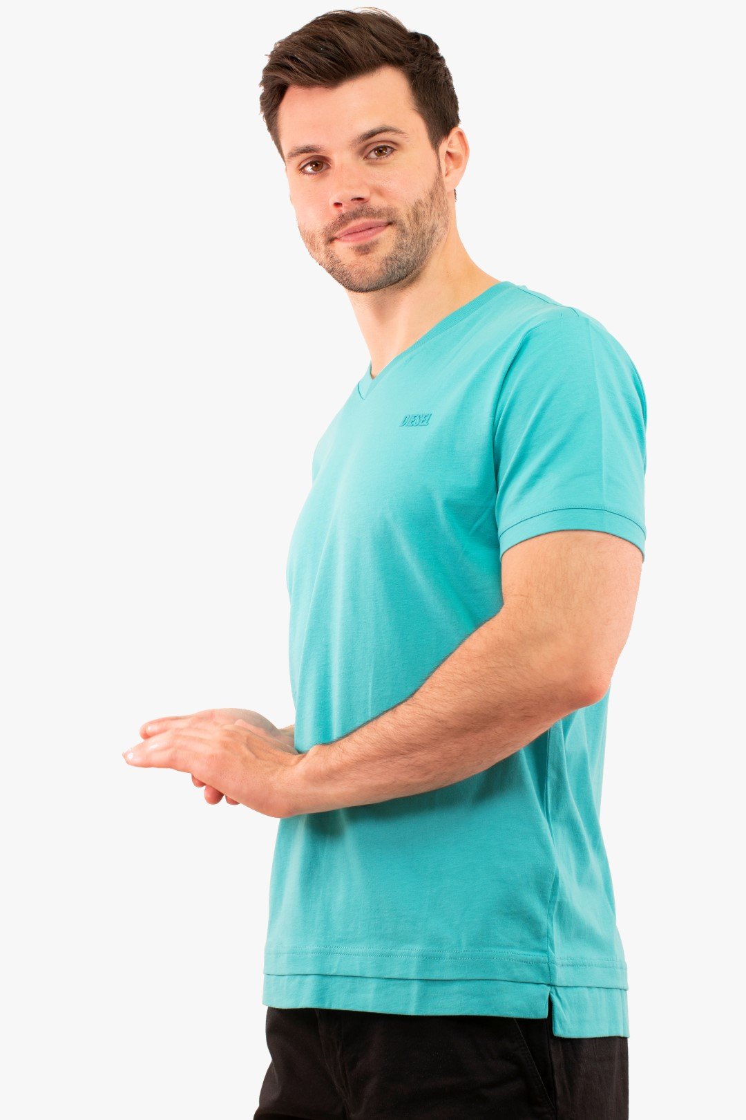 T-Shirt Cherubik Diesel De Couleur Aqua (Dies-0Hayu-A00401) Maillot