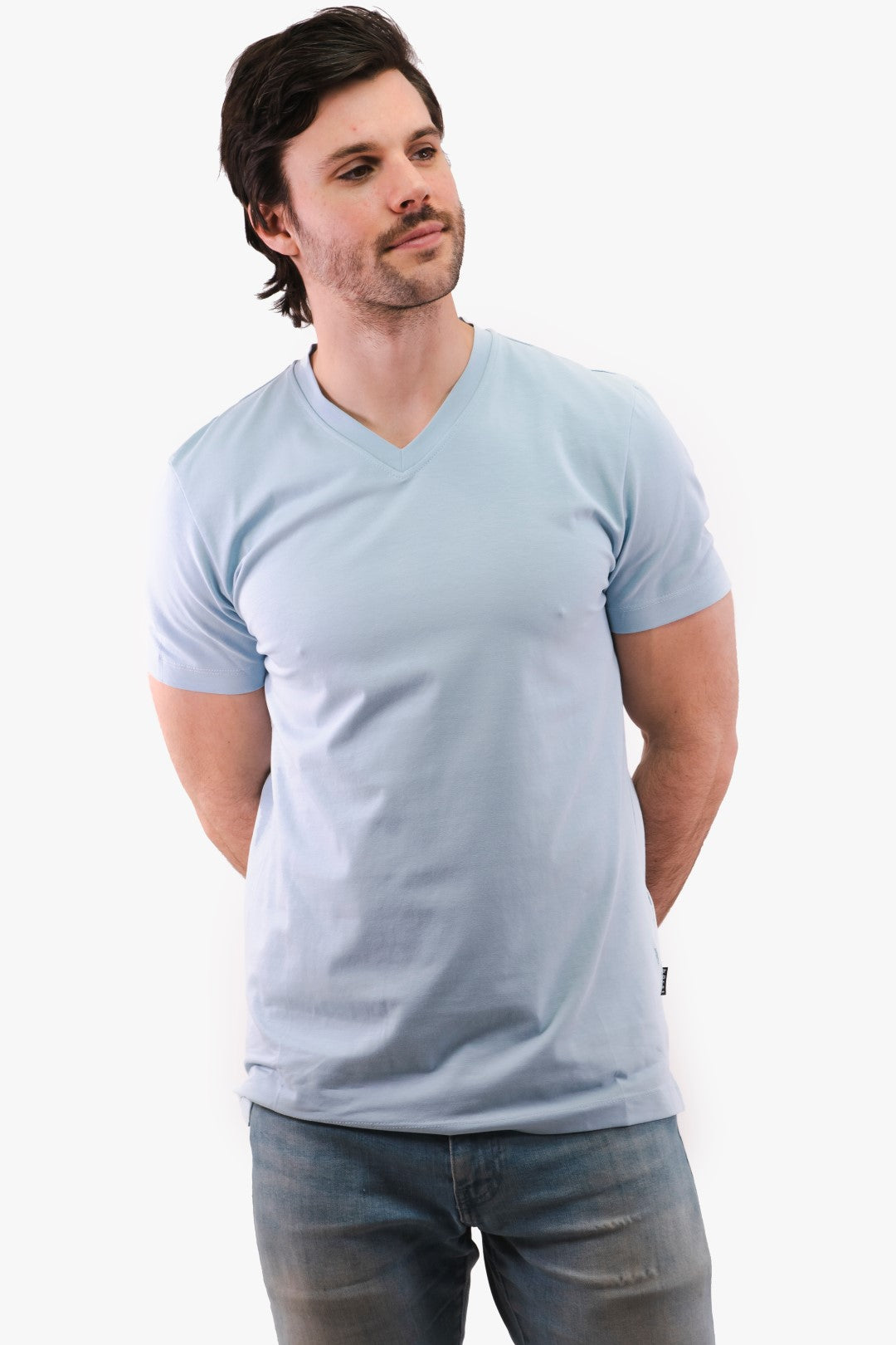T-Shirt Col En V Hörst de couleur Bleu