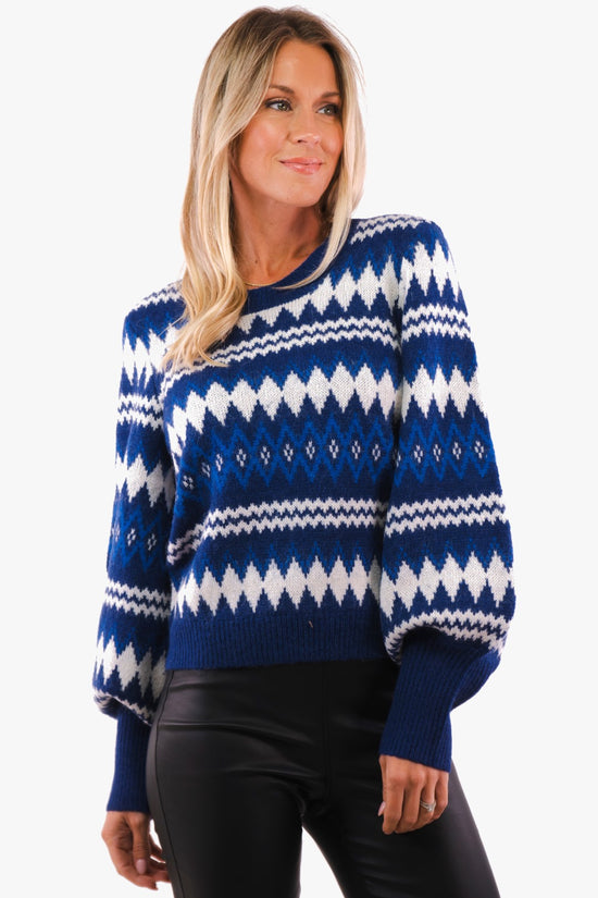 Blue Part Two Ski Sweater