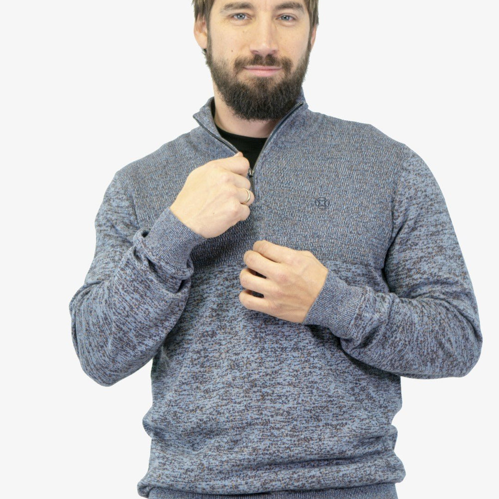 Chandail Mock Zip Bleu Fellows United (Fell-921110) Homme